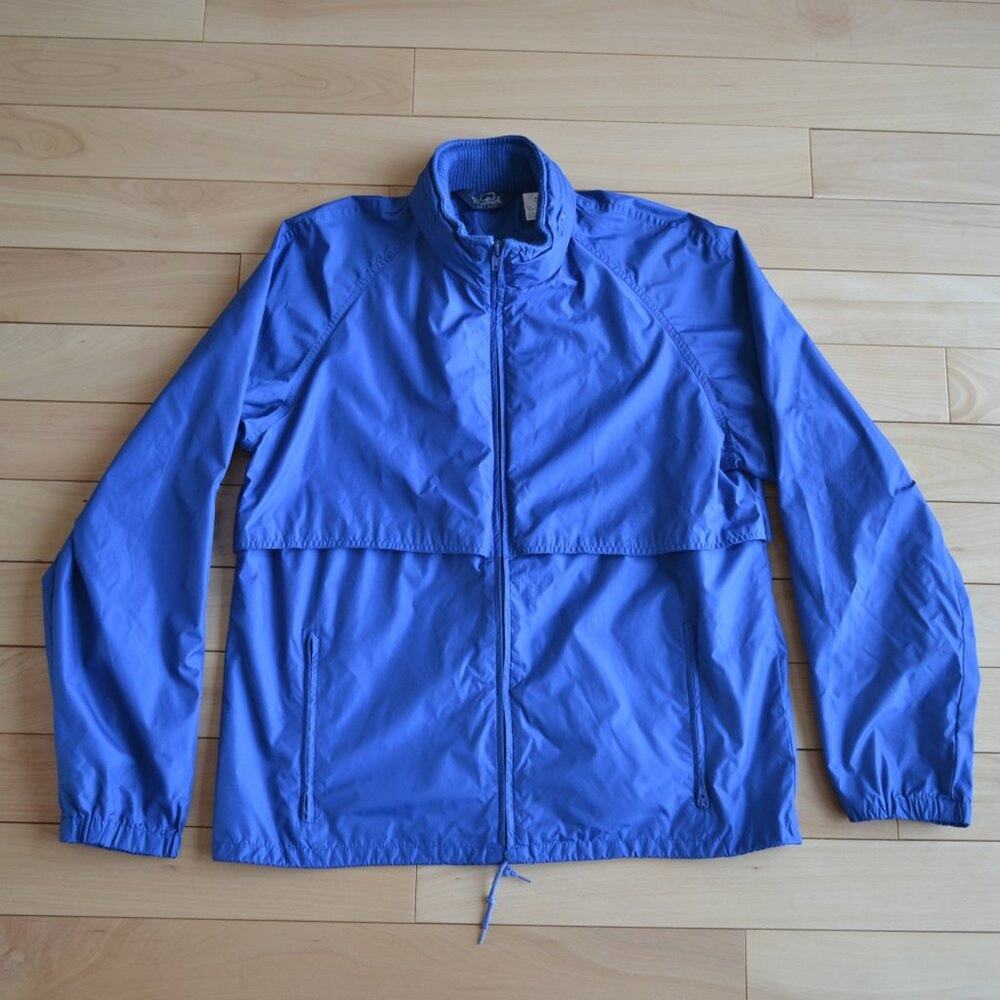 Woolrich Blue Windbreaker Rain Jacekt Size Medium